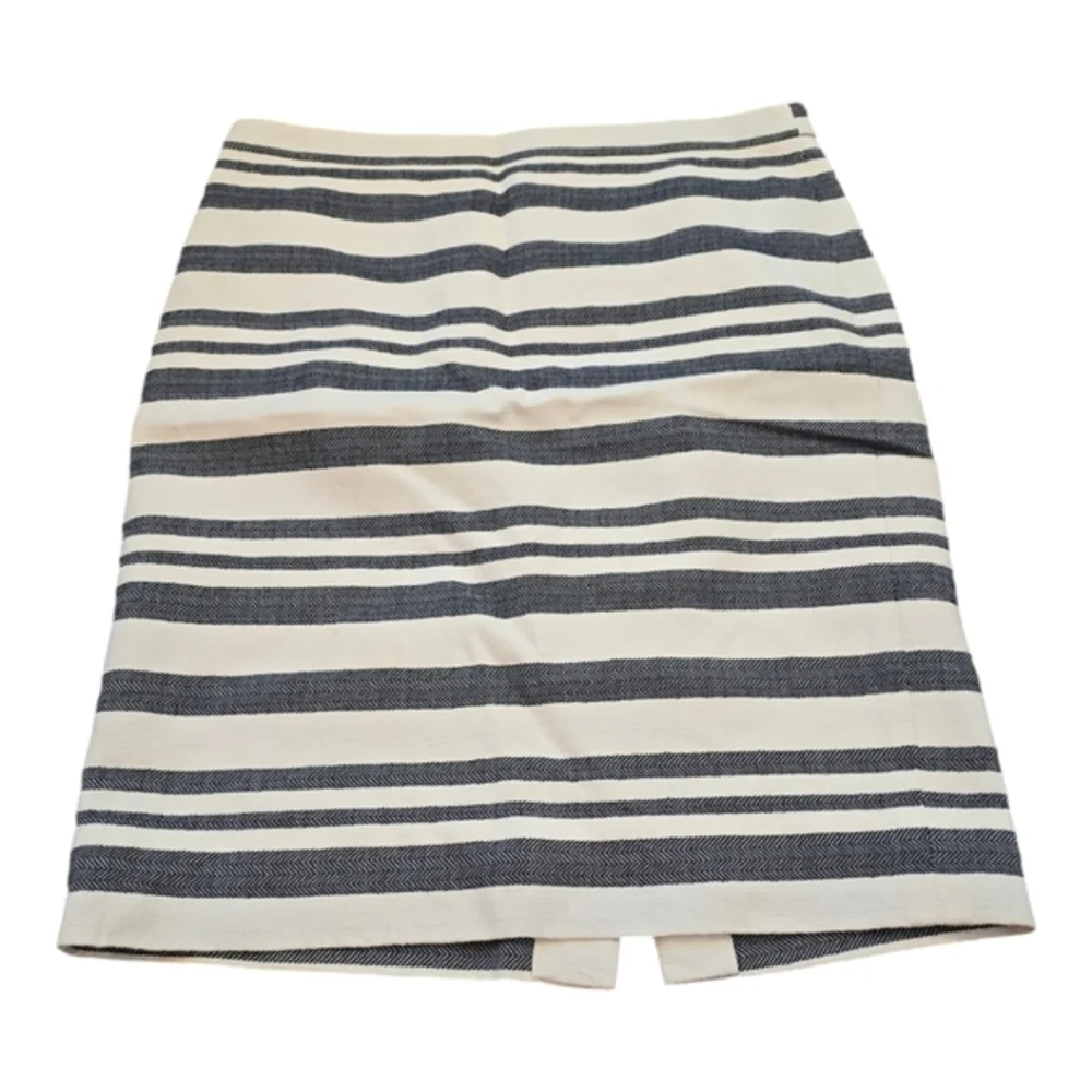 J. Crew Nautical Stripe‎ Pencil Skirt Knee Length Business Casual Womens